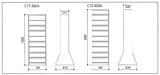 CCT/CMTラック/スタンド式/片面・両面型 スタンド式両面図