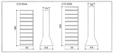 CCT/CMTラック/スタンド式/片面・両面型 スタンド式両面図